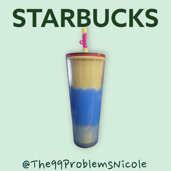 Starbucks 2023 Citrus Color Change with Swirl Straw Topper Tumbler - Picture 2 of 11